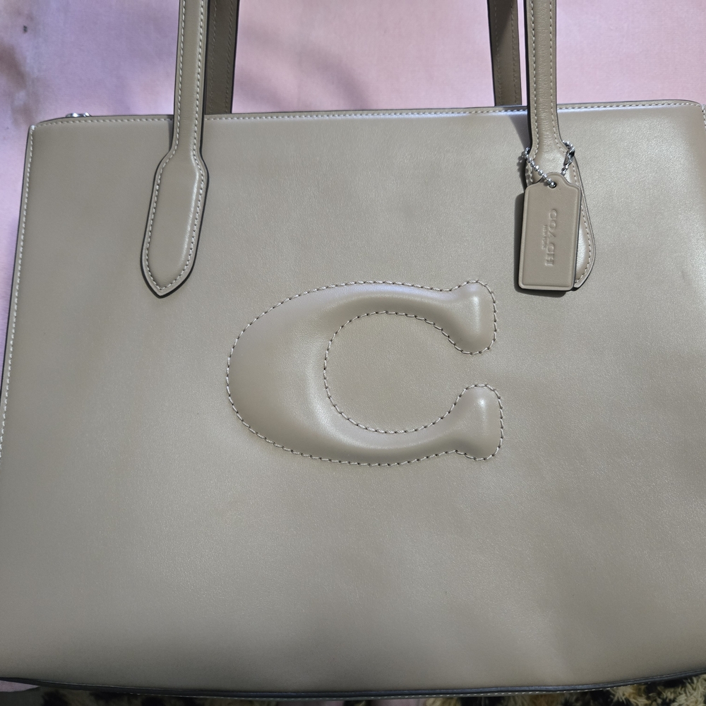 Coach Cream Leather Tote Bag